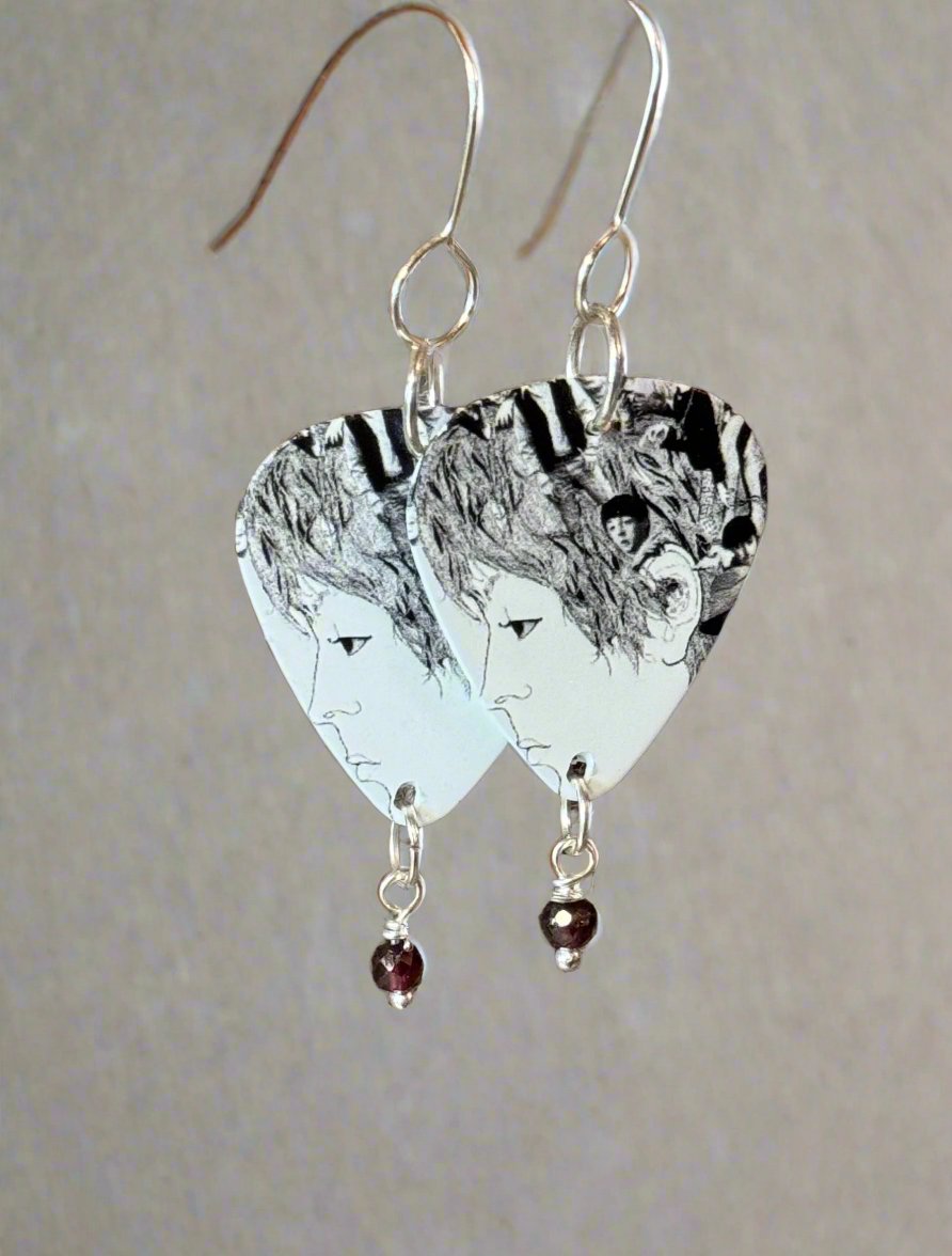 Rock and Roll / Pirate themed Guitar Pick Earrings