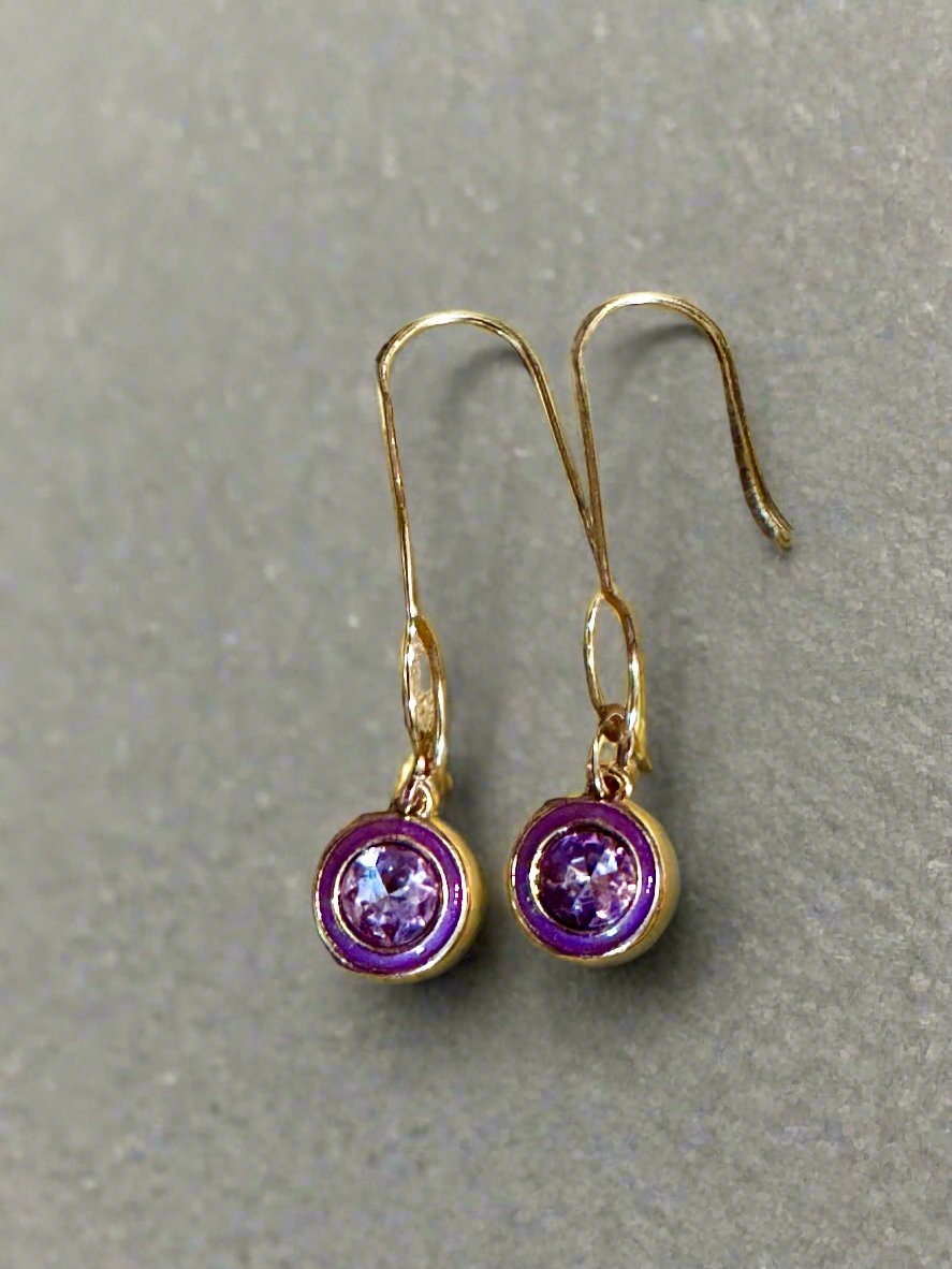 Purple sparkle earrings