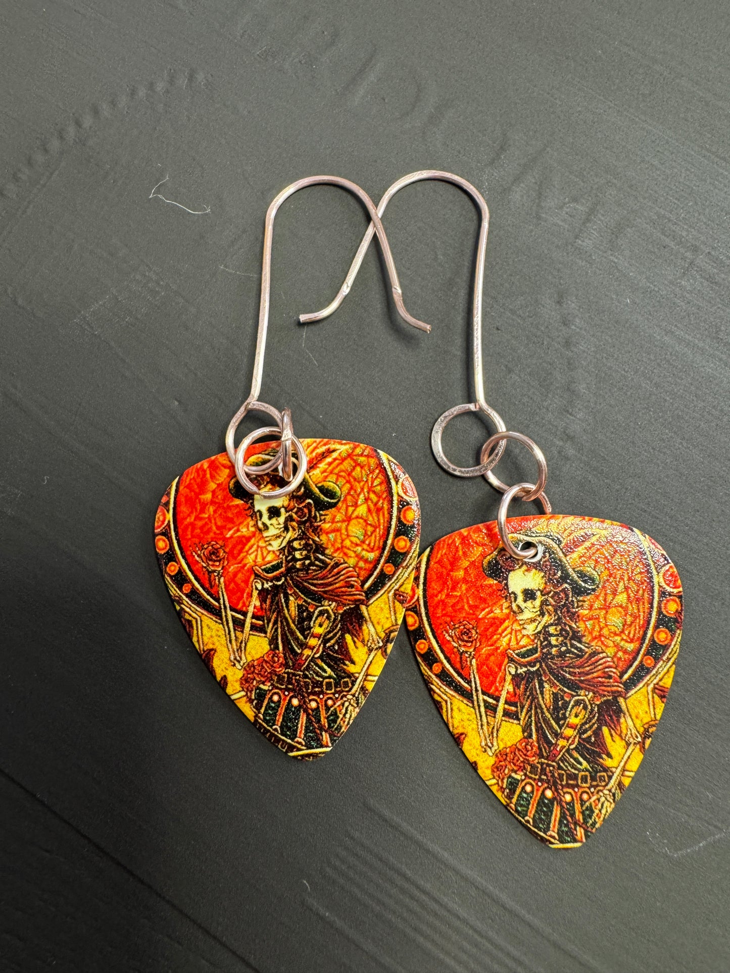 Guitar Pick Earrings- R & R and American Flags