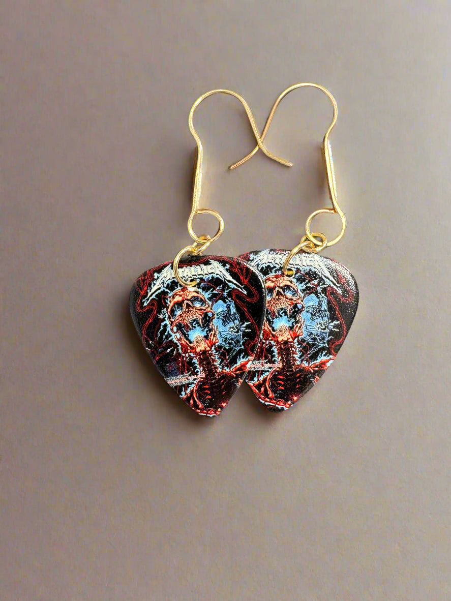 Guitar Pick Earrings- R & R and American Flags