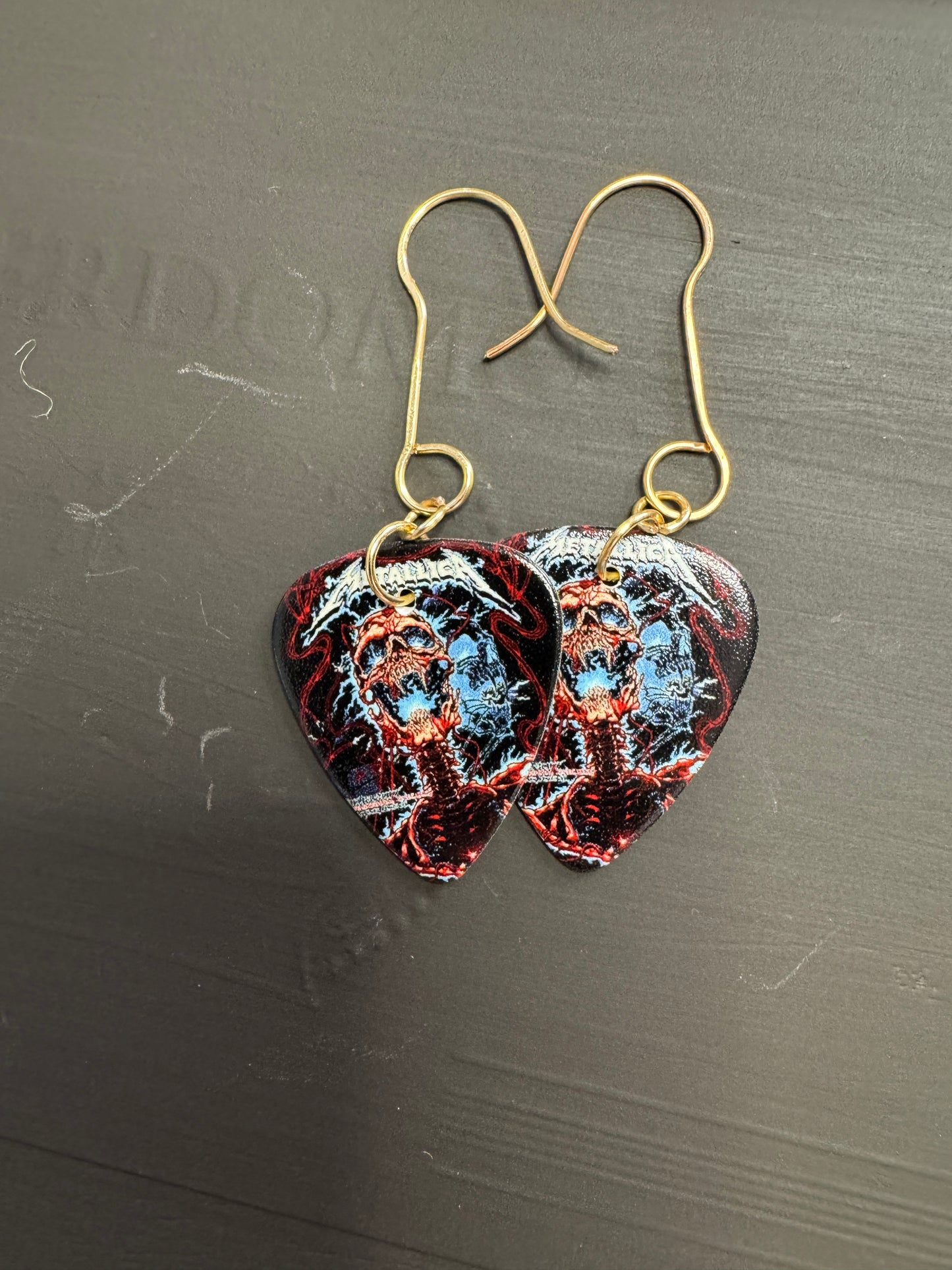 Guitar Pick Earrings- R & R and American Flags