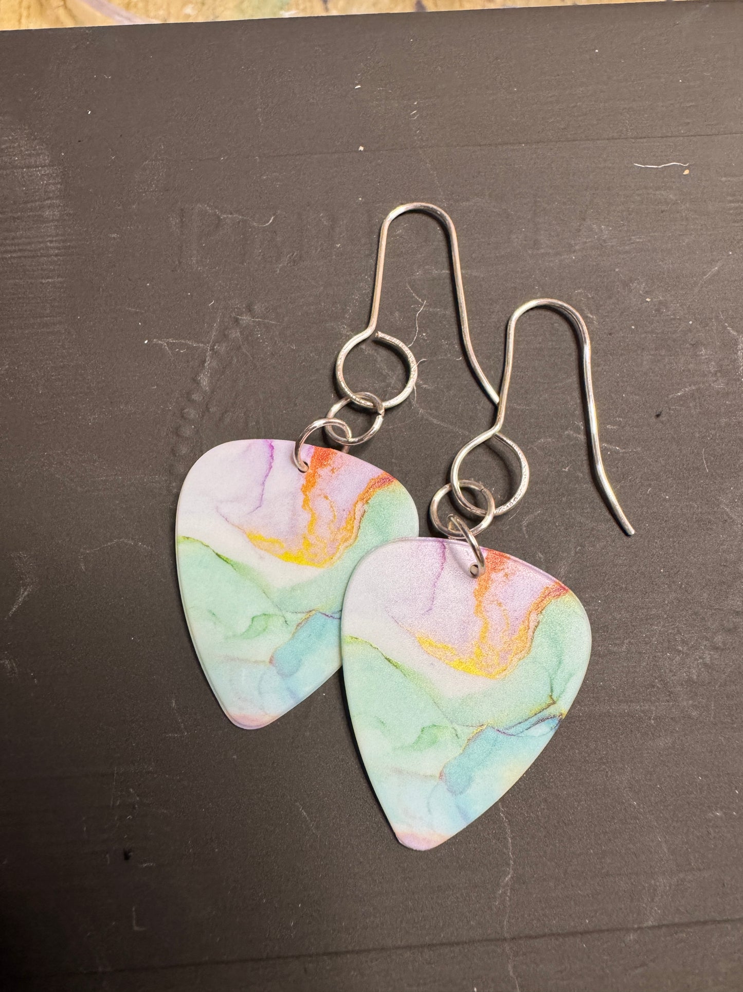 Swirl Guitar Pick Earrings