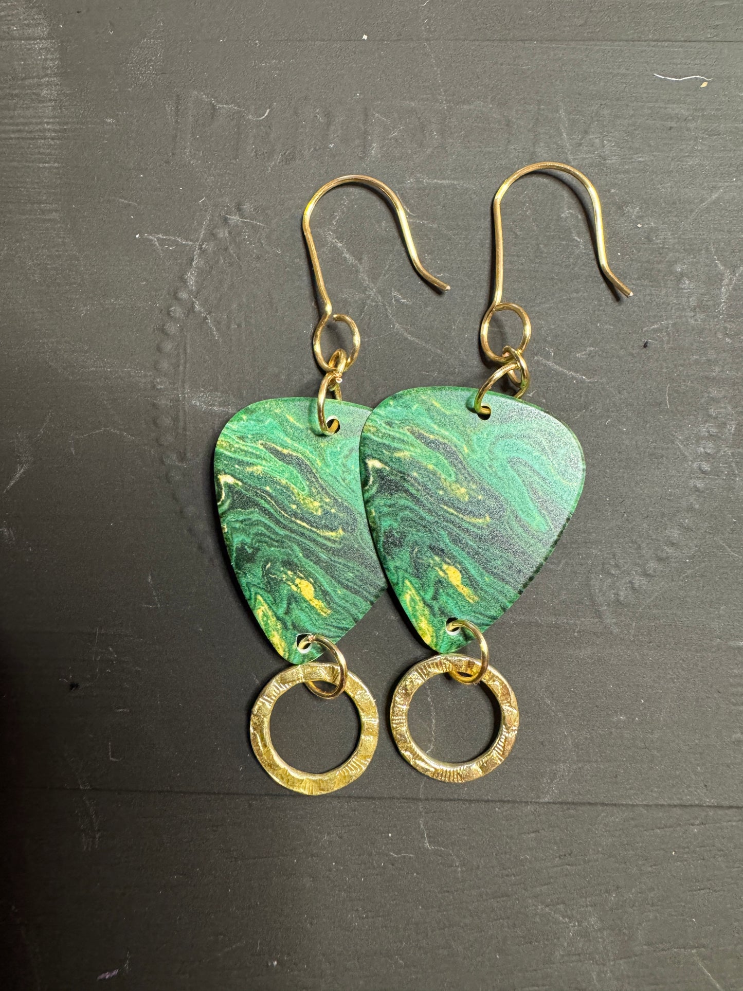 Swirl Guitar Pick Earrings