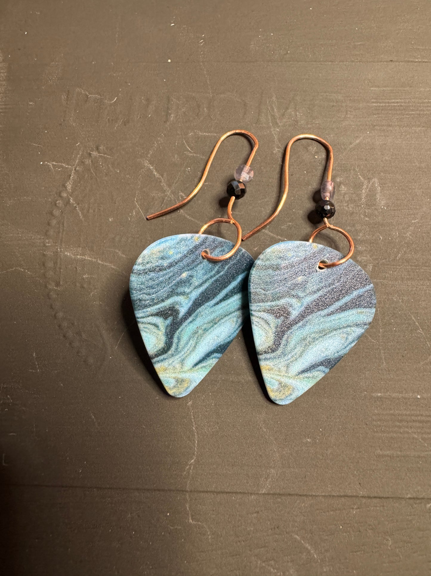 Swirl Guitar Pick Earrings