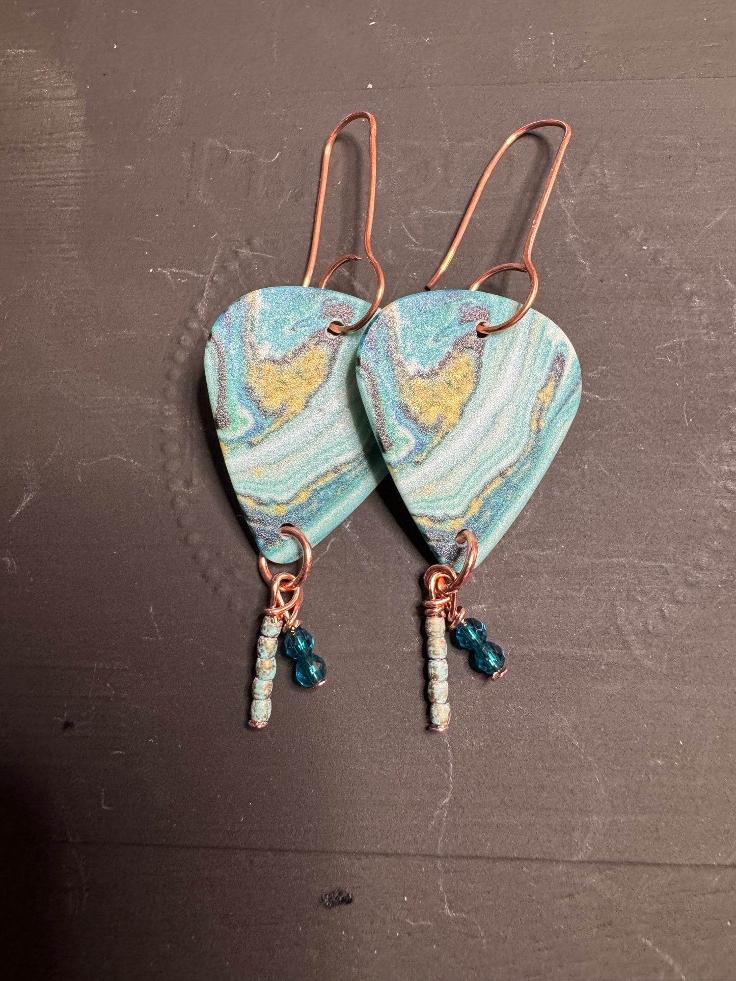 Swirl Guitar Pick Earrings