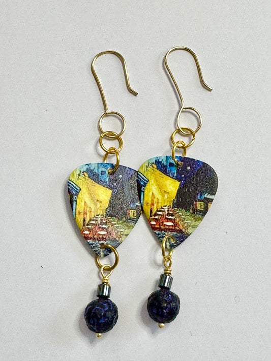 Van Gogh Series of Guitar Pick Earrings