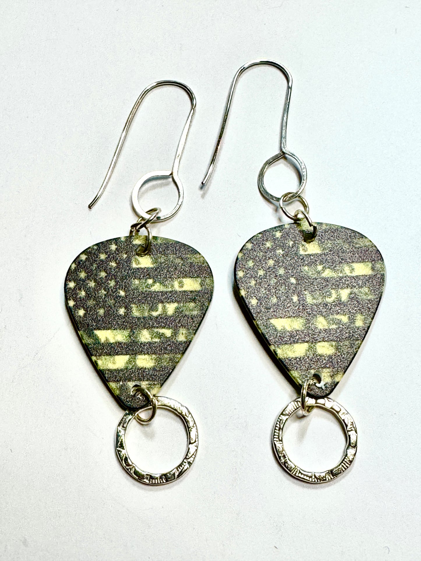 Guitar Pick Earrings- R & R and American Flags