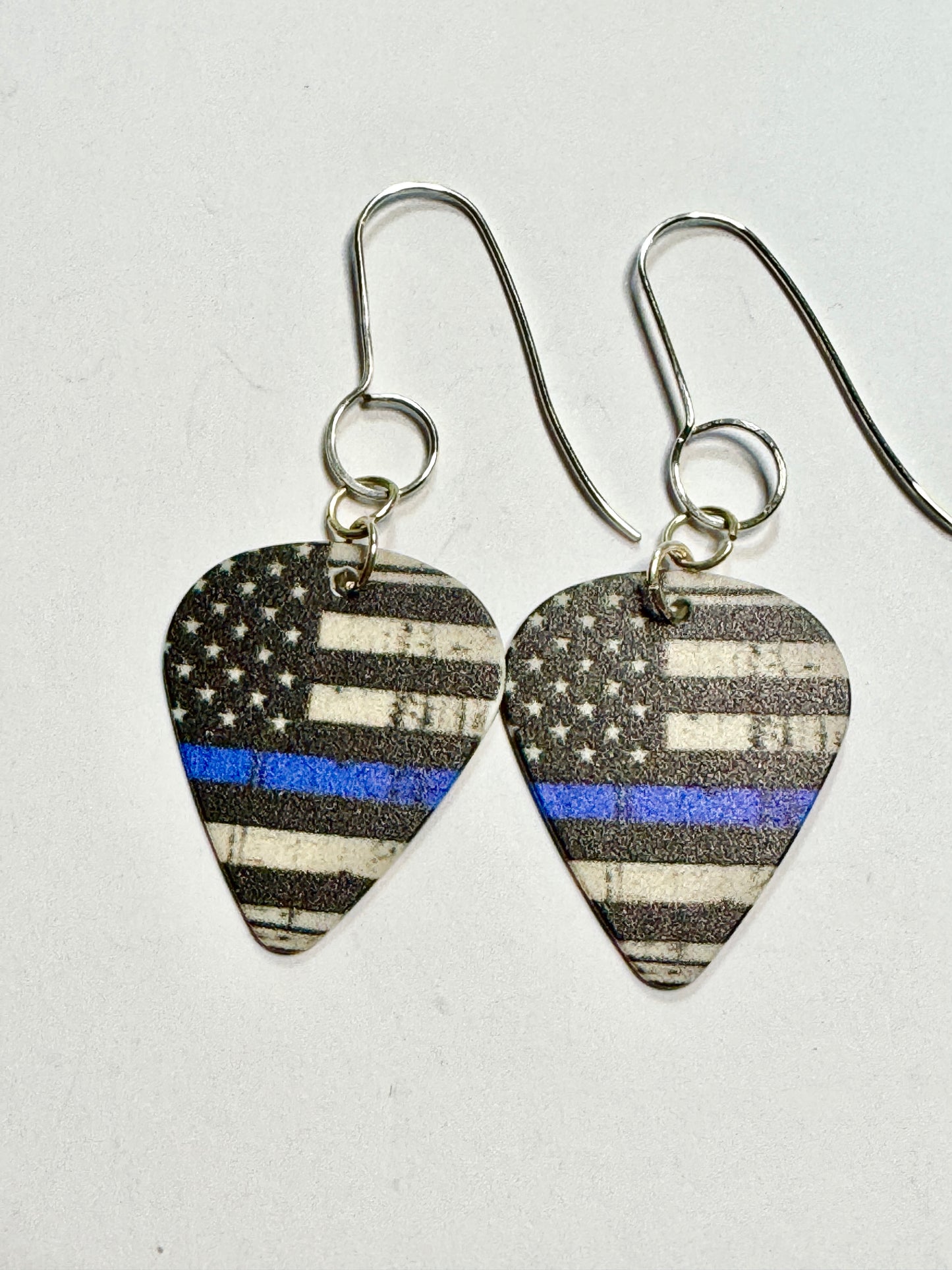 Guitar Pick Earrings- R & R and American Flags