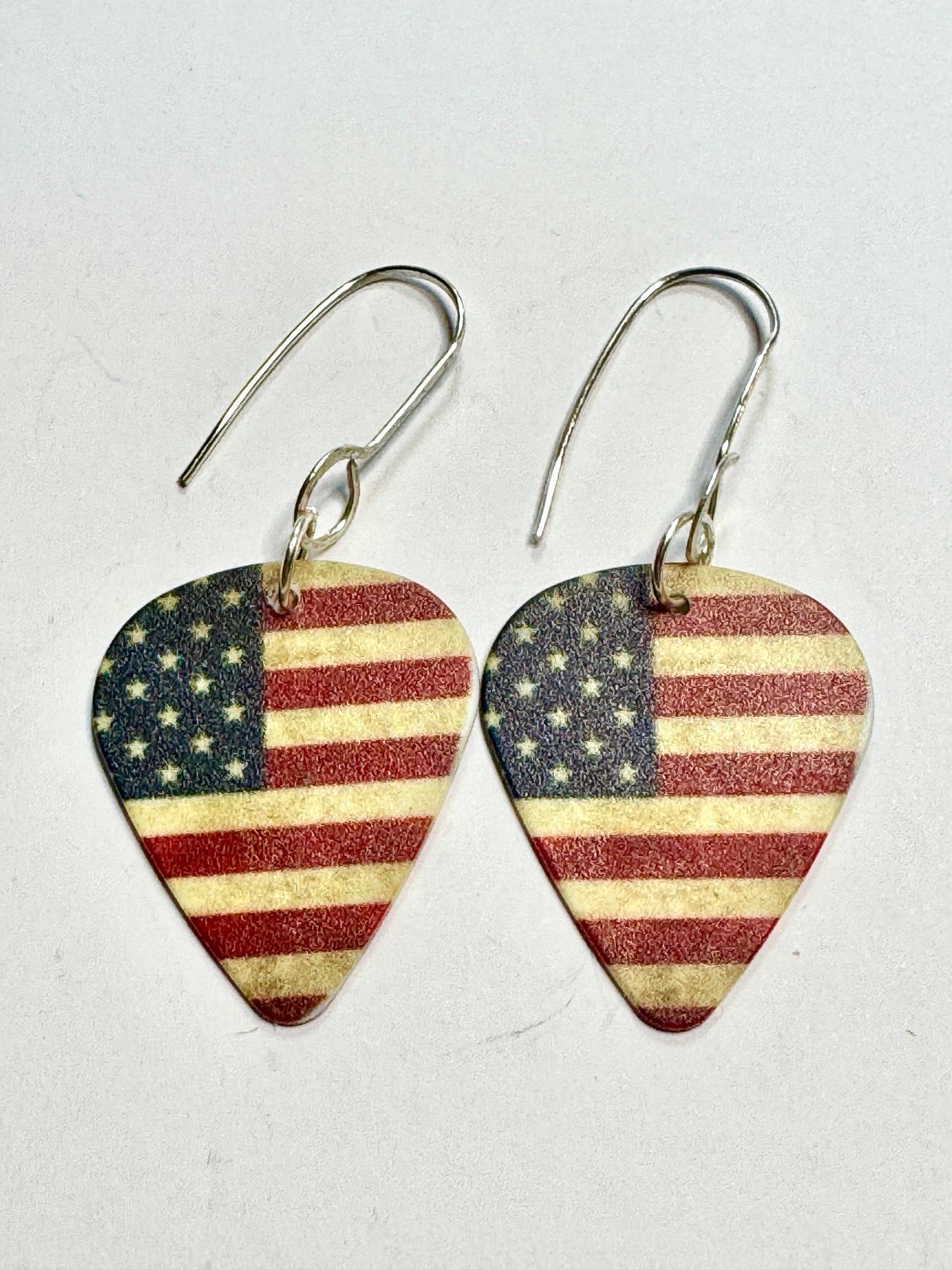 Guitar Pick Earrings- R & R and American Flags