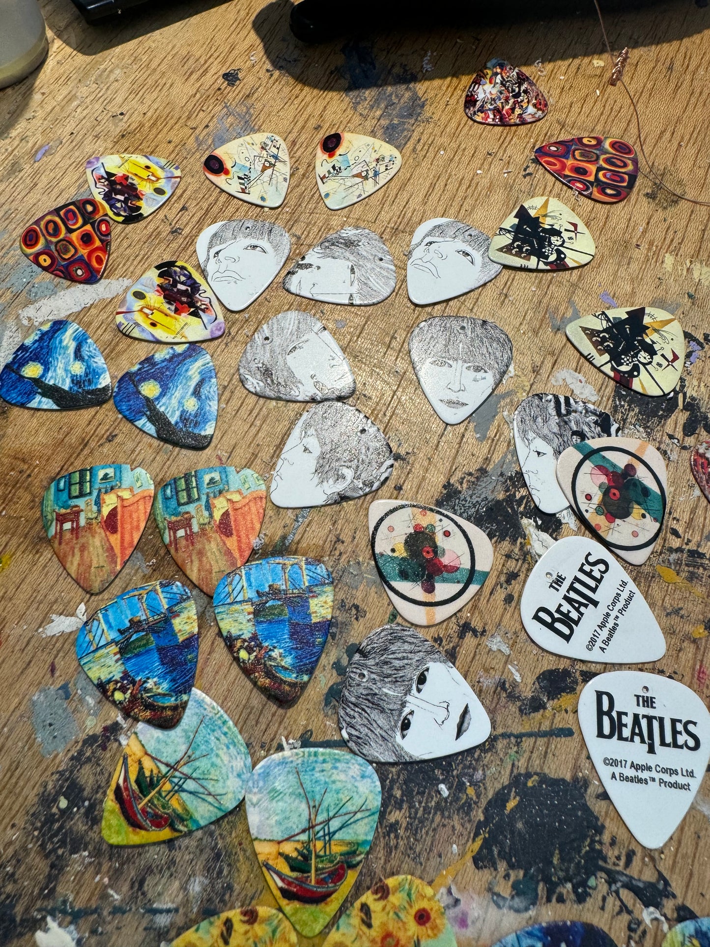 Artist Themed Guitar Pick Earrings