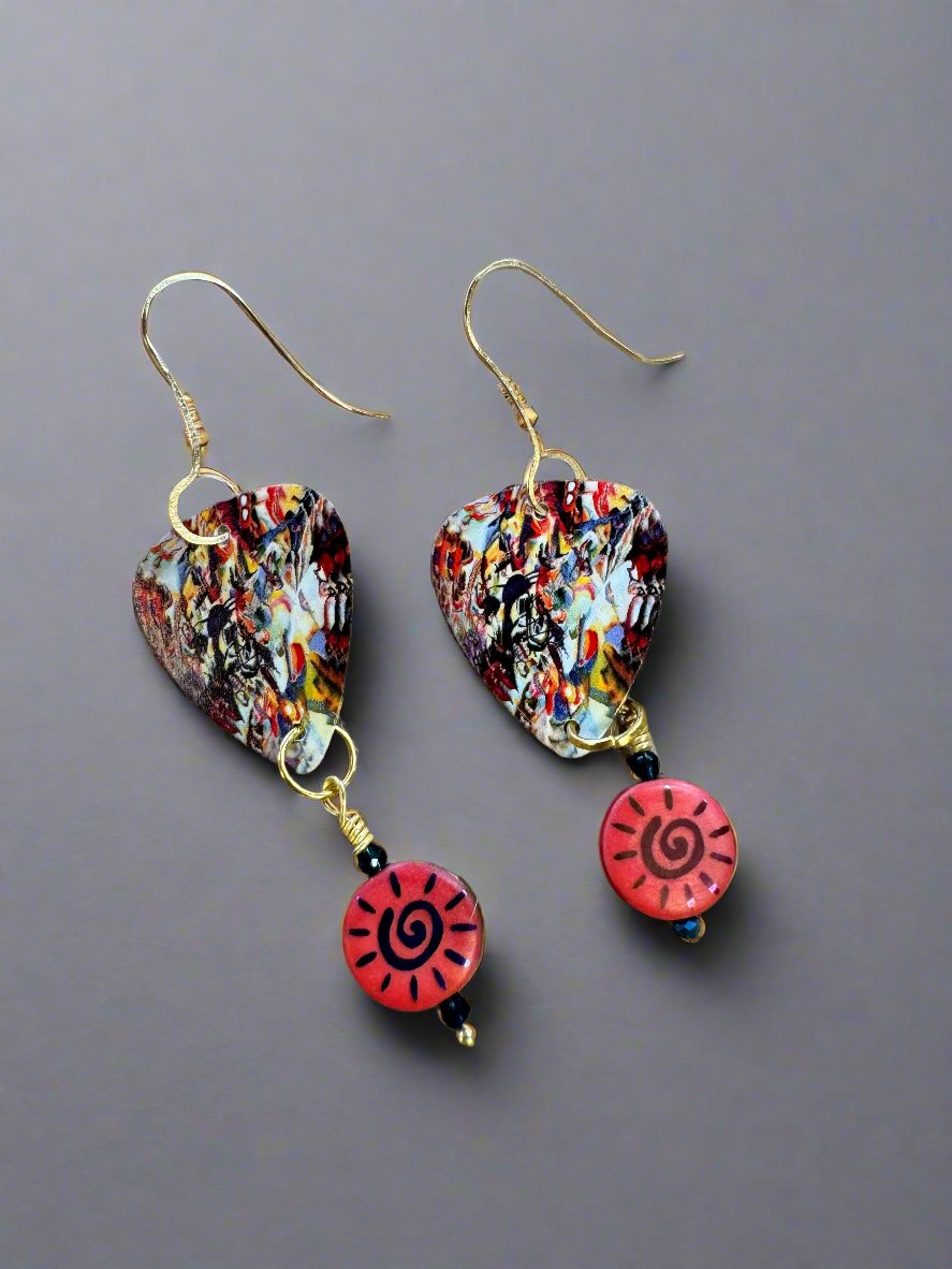 Artist Themed Guitar Pick Earrings