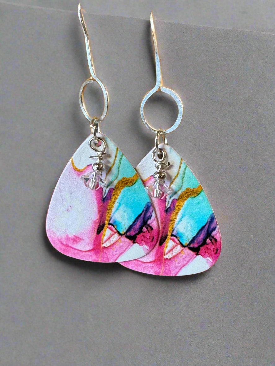 Artist Themed Guitar Pick Earrings