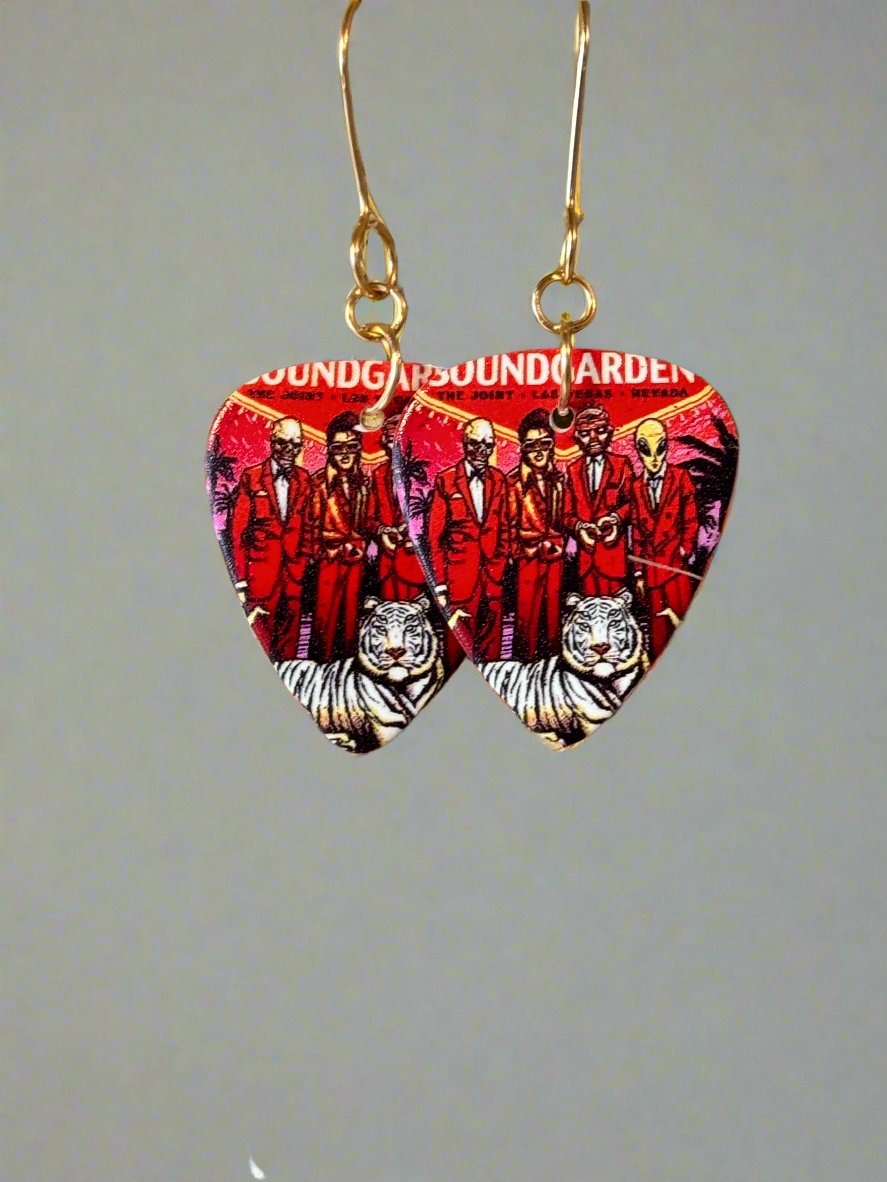 Rock and Roll / Pirate themed Guitar Pick Earrings