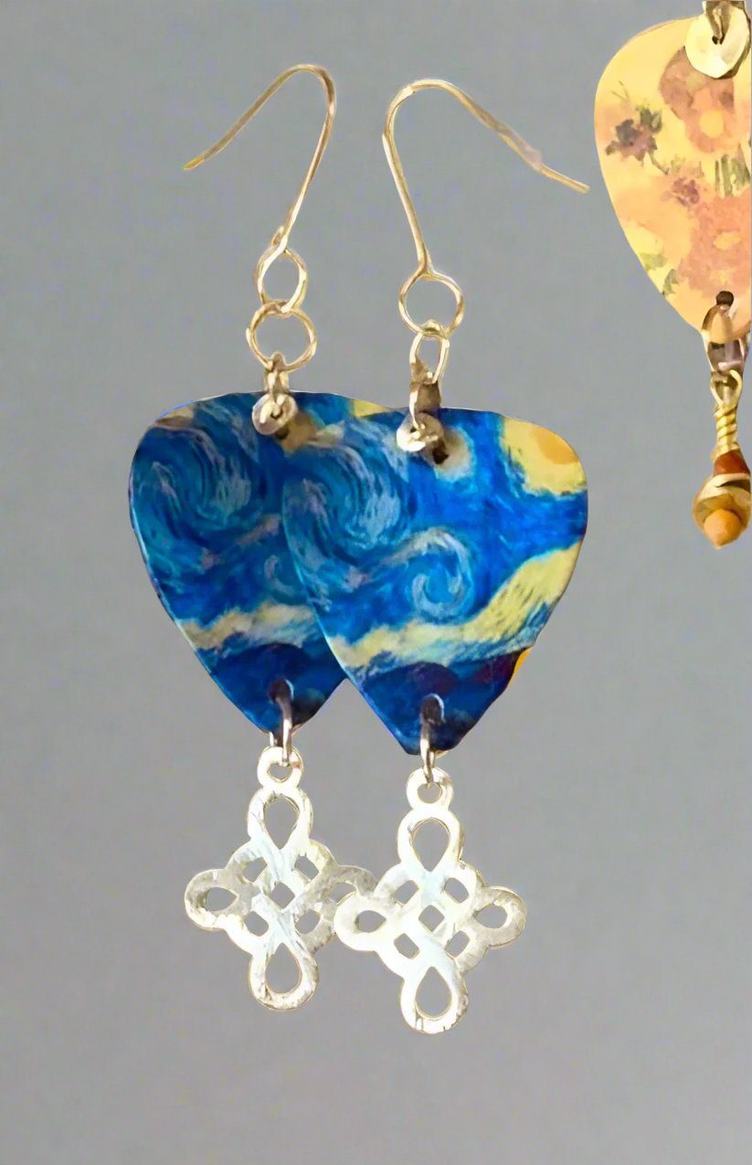 Starry night earrings silver