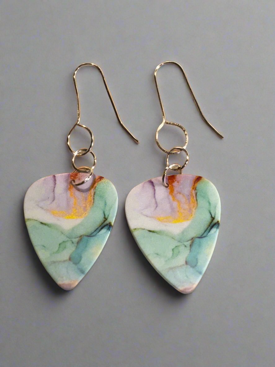 Artist Themed Guitar Pick Earrings